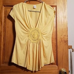 Pale yellow dressy blouse
